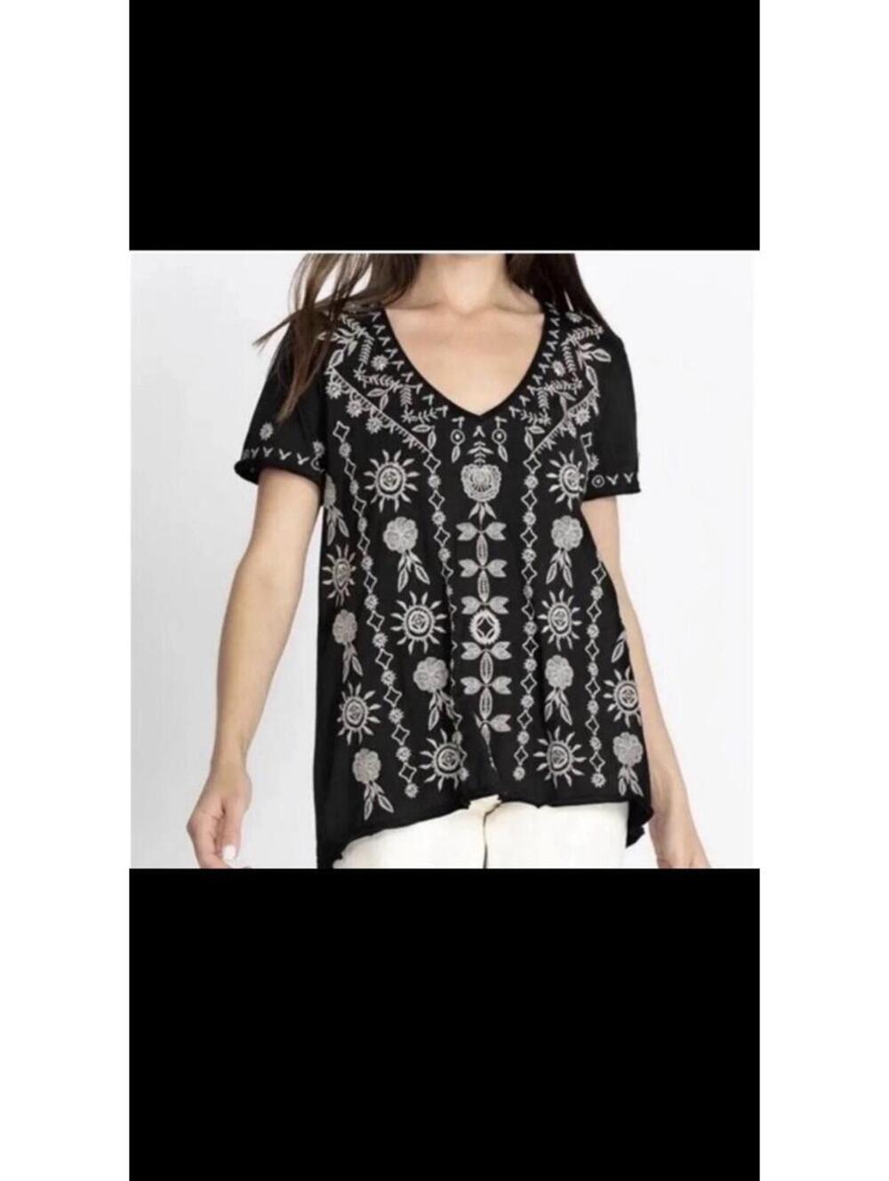 Johnny Was Makana V neck Top sz S